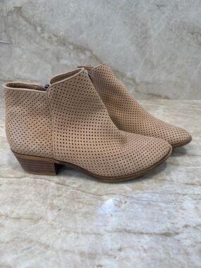 Lucky Brand Perforated Leather Ankle Booties